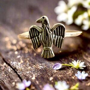 Southwestern Native American Style Dainty Thunderbird Sterling Silver Ring
